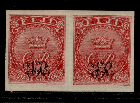 FIJI QV SG30a, 6d dull-rose, M MINT. PRINTERS TRIAL IMPERF PAIR Cover