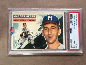 WARREN SPAHN 1956 TOPPS GRAY BACK #10 PSA 4 NICE CENTERING L@@K