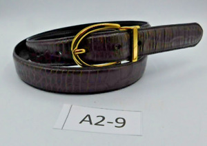vtg Pierre Cardin cowhide brown leather belt size 34 fits 32-36 wide 1"