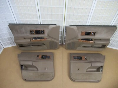 91-96 Caprice Impala TAN CLOTH Power Interior Short Bezel Power Door Panel SET Foto 1 de 4