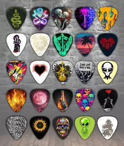 25 Mixed Guitar Picks ~ Plectrums ~ MIXED, Genuine Celluloid Guitar Picks - Picture 1 of 1