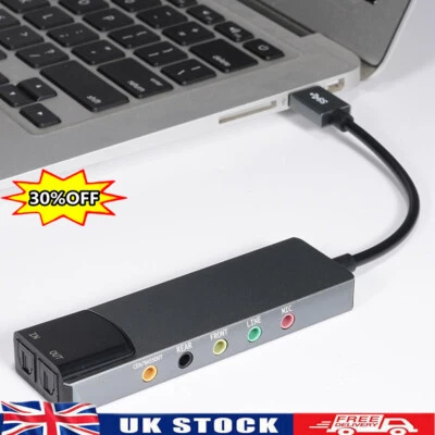 🔥USB Sound Card 7.1 5.1 Channel External Audio-Card For PC/Computer Optical - Image 1 of 4