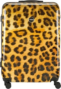 Princess Traveller Animal Print Leopard, Hard Shell Trolley Suitcase in 3 Sizes - Picture 1 of 38