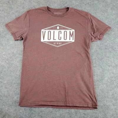 Volcom Shirt Mens Small Red Crew Neck Short Sleeve Graphic Stretch Pullover - Image 1 of 4
