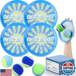 Kids Toys Toss and Catch Ball Set Game with 4 Paddles 4 Balls,Beach Toys Pool - Picture 1 of 5