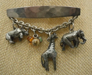 Vintage SUSAN CUMMINGS Endangered Species Sterling Silver Brooch Pin Giraffe +++ - Picture 1 of 7