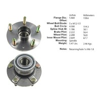 AdecoAutoParts© Rear Wheel Bearing Replacement 516014 for Ford Focus 2009-2011 516014