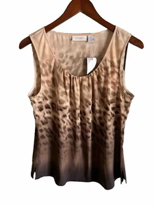 Chico's ärmellose Gepard Ombre Tierdruck Top Bluse Größe 1 Medium neu mit Etikett - Bild 1 von 4