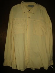 Mens Quest Yellow Vented Back Fishing Long Sleeves Button Shirt Size L VGC - Picture 1 of 4