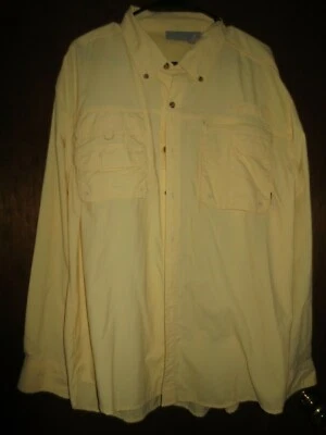 Mens Quest Yellow Vented Back Fishing Long Sleeves Button Shirt Size L VGC - Image 1 of 4