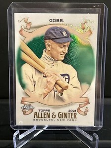 2021 Topps Allen Ginter Chrome Ty Cobb Green Refractor Parallel #/99
