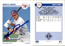 Marcos Armas Signed 1991 Line Drive AA #276 Card Huntsville Stars Auto AU