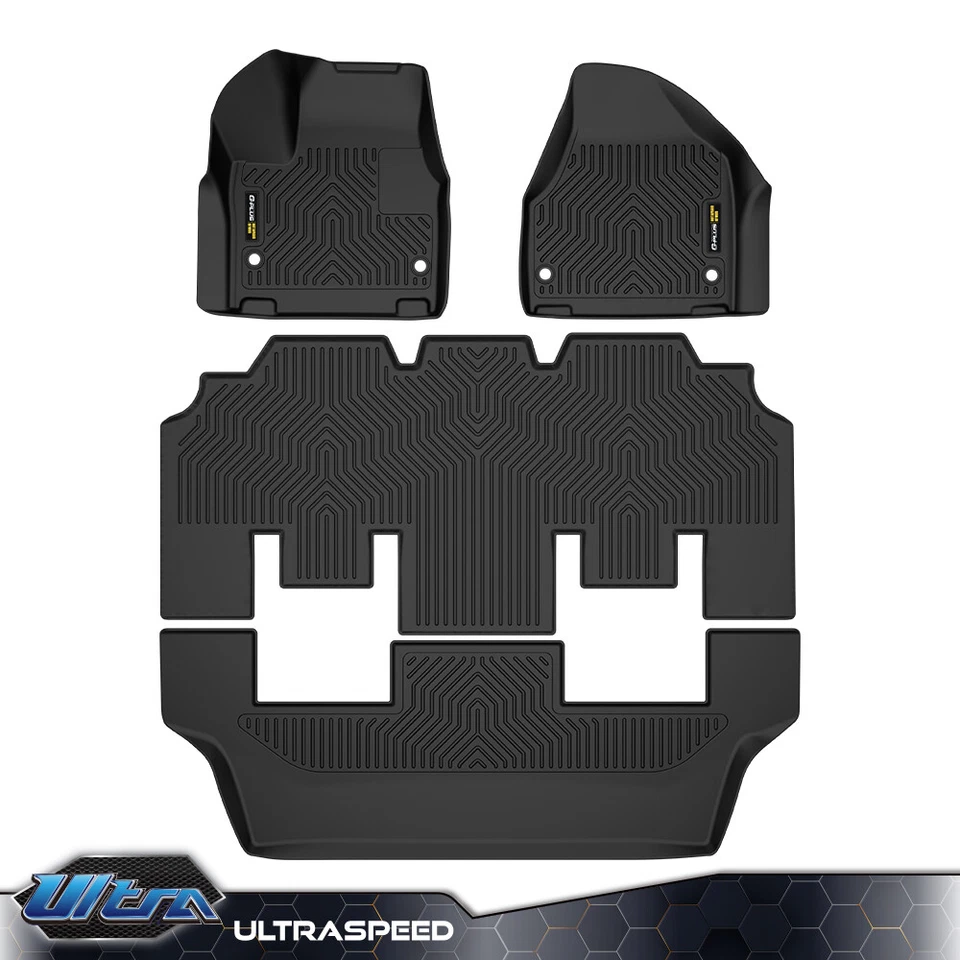 Juego de alfombrillas forradas 3D TPE para todo clima aptas para Chrysler Pacifica 2017-25 Foto 1 de 4
