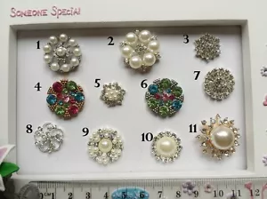 $2 POST! Metal Rhinestone Embellishments DIY PACKS Diamante Pearl Flatbacks - Picture 1 of 3