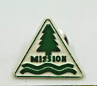 Mission City BC Canada Tree Green White Plastic Collectible Pin Pinback Vintage