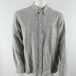 Camicia Billy Reid con bottoni uomo XL vestibilità standard grigio cotone - Foto 1 di 10