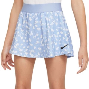 Nike Youth Girls Victory Flouncy Print Skirt in Aluminium/Black/White - Picture 1 of 5