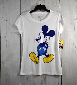Disney White Youth Girls 90 Years Mickey Mouse MEDIUM LARGE Short Sleeve Junior - Picture 1 of 7