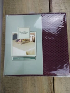 NorthCrest Home Round 70" Fabric Dining Tablecloth Maroon Port NEW NOS 2006 - Picture 1 of 7