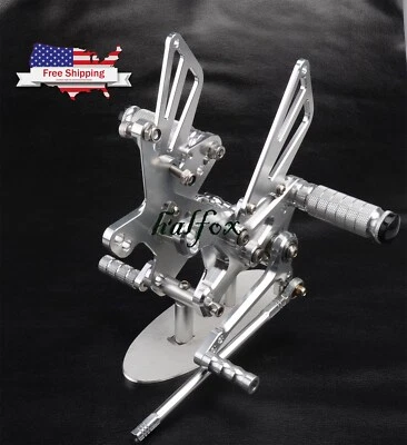 Juego de estriberas traseras plateadas de Estados Unidos para Kawasaki Ninja ZX10R 2011-2022 ABS Foto 1 de 4