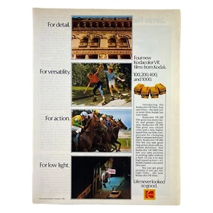 Kodak Kodacolor VR Film Vintage 1983 80s Print Ad 100 200 400 1000 Photography - Picture 1 of 1