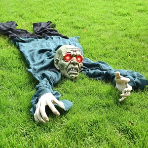 63 Zoll kletternder Zombie Bodenbrecher mit Sound und Licht für Halloween Deko - Bild 1 von 8