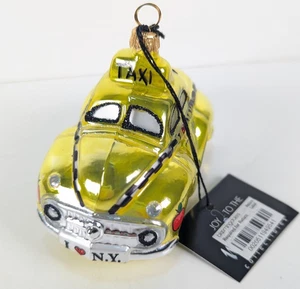 Joy To The World Collection New York City gelbes Taxi mundgeblasenes Glas Ornament - Bild 1 von 12