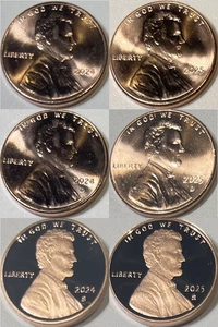 2024 2025 6 Coin Lincoln Cent PDS Set w/Uncirc PD, Proof S (Final Lincolns?) - Picture 1 of 4