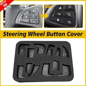 Steering Wheel Button Black Trim For Mercedes Benz GLC C Class W205 2015-2018 US - Foto 1 di 10