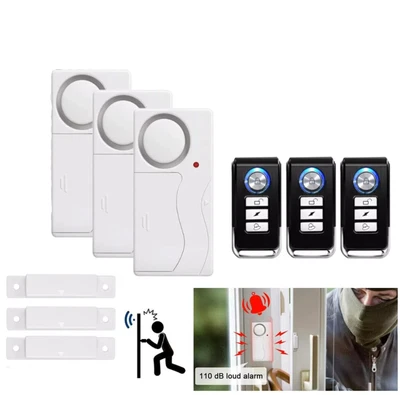 110dB Tür Fensteralarm Alarmanlage Funk Einbruchschutz mit Fernbedienungen 1-3x - Bild 1 von 4