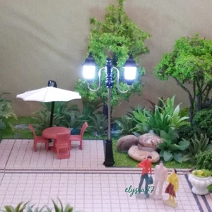10PC Miniatures Courtyard LED Street Lights HO/OO 1:100 Scale Road Lights Model - Picture 1 of 6
