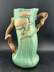 Roseville Art Pottery Ming Tree Vase 582-8 Mid Century Jade Green - Bild 1 von 12