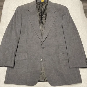 Brooks Brothers Blazer Mens 42 S Gray Mini Check Wool Stretch Brooksease Vintage - Picture 1 of 15