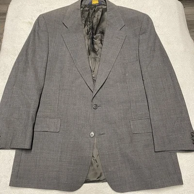 Brooks Brothers Blazer Mens 42 S Gray Mini Check Wool Stretch Brooksease Vintage - Image 1 of 4