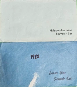 1982 AUTHENTIC US MINT UNCIRCULATED DENVER AND PHILADELPHIA SOUVENIR SETS - Picture 1 of 6
