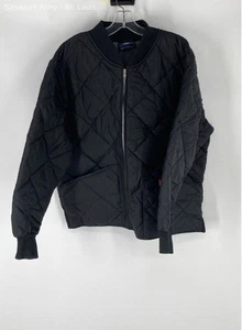 Dickies Mens Black Long Sleeve Full-Zip Quilted Bomber Jacket Size Large - Picture 1 of 6
