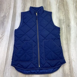 J Crew gesteppte gefütterte Weste Damen XS blau durchgehender Reißverschluss Outdoor Freizeit adrett - Bild 1 von 11