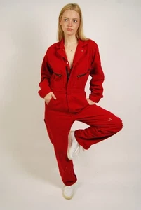 80s Workwear Coveralls (M) medium distressed vintage red - Picture 1 of 8