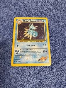 Base set Prerelease Holo Pokemon Card Misty's Seadra Rare  - Picture 1 of 2