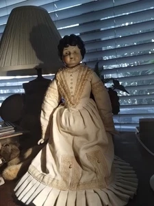 marion china doll 18" tall old head new body and handmade dress - Bild 1 von 4