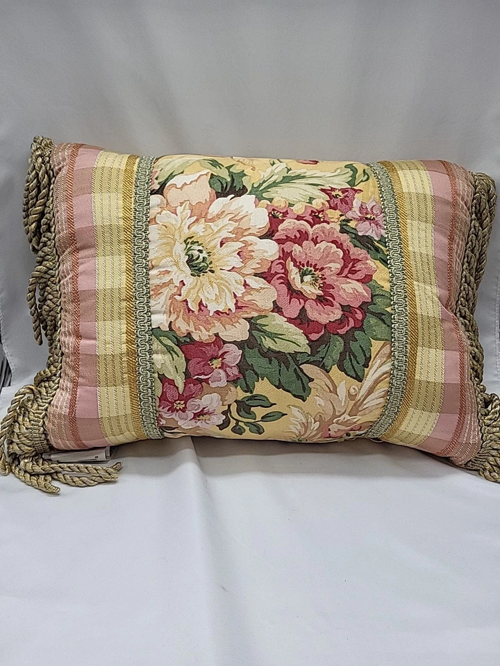 Croscill Pavillion Style 3676 Boudoir Pillow - Approx. 12" X 18" W/Corded Fringe - Image 1 of 4