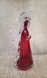 ROSSI Glas Engel ** 8" Preiselbeere/Kristall mundgeblasen Briefbeschwerer - Bild 1 von 6