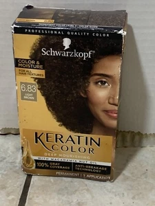 Schwarzkopf Keratin Color Permanent Hair Dye Cream, 6.83 Light Brown - Picture 1 of 1