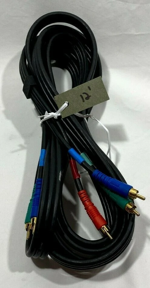 TESTED (1) 12FT GOLD PLATED COMPONENT RCA VIDEO CABLE RG59/U Red/Green/Blue - Image 1 of 1