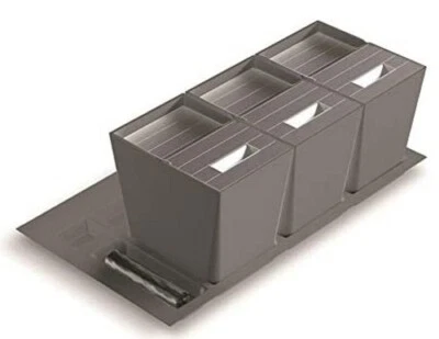 Pattumiera differenziata 90 3 secchi H.235 GRIGIO COP ACCIAIO INOX Gollinucci