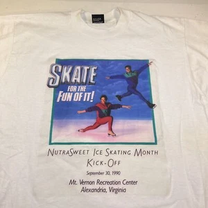 VINTAGE 1990 NUTRASWEET ICE SKATING SKATE T SHIRT Sz Mens XL Screen Stars 50/50 - Picture 1 of 4
