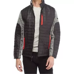 SKECHERS Modern Fit Fleece Mixed Media Jacket NWT Men's XXL Black Gray Red zip - Picture 1 of 3
