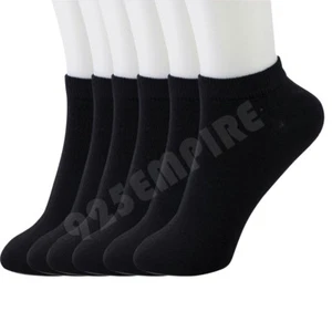 Lote de calcetines deportivos negros al tobillo/cuarto tripulación para hombre algodón corte bajo talla 9-11,10-13 - Imagen 1 de 2
