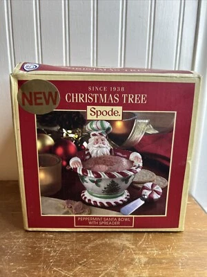 SPODE Christmas Tree Peppermint Santa Bowl With Spreads New In Box - Image 1 of 4