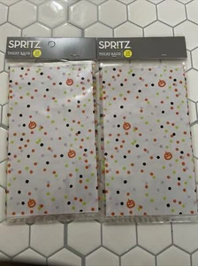 (2) 15ct Spritz Cellophane Treat Bags With Ties Halloween 8.5”x5” Goodies - Picture 1 of 2
